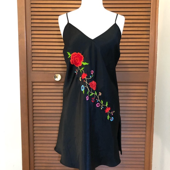 Lane Bryant Other - Cacique black embroidered floral chemise 14/16
